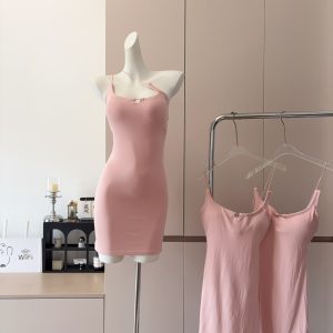 Sexy Halter Neck Low-Cut Bodycon Mini Dress with Padded Bust