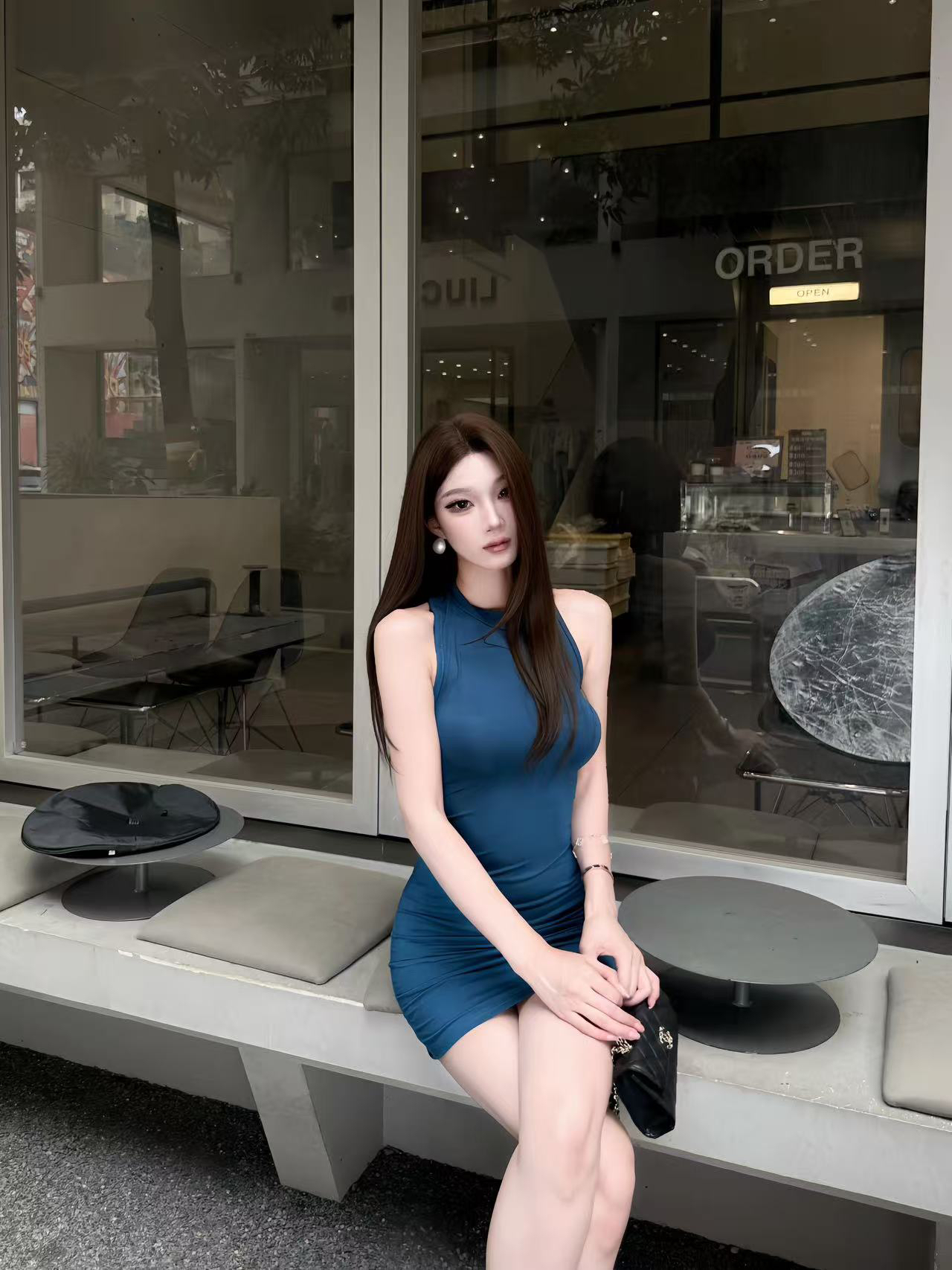 Women's Halter Neck Knit Bodycon Mini Dress - Slim Fit Sexy Commuter Style - Image 2