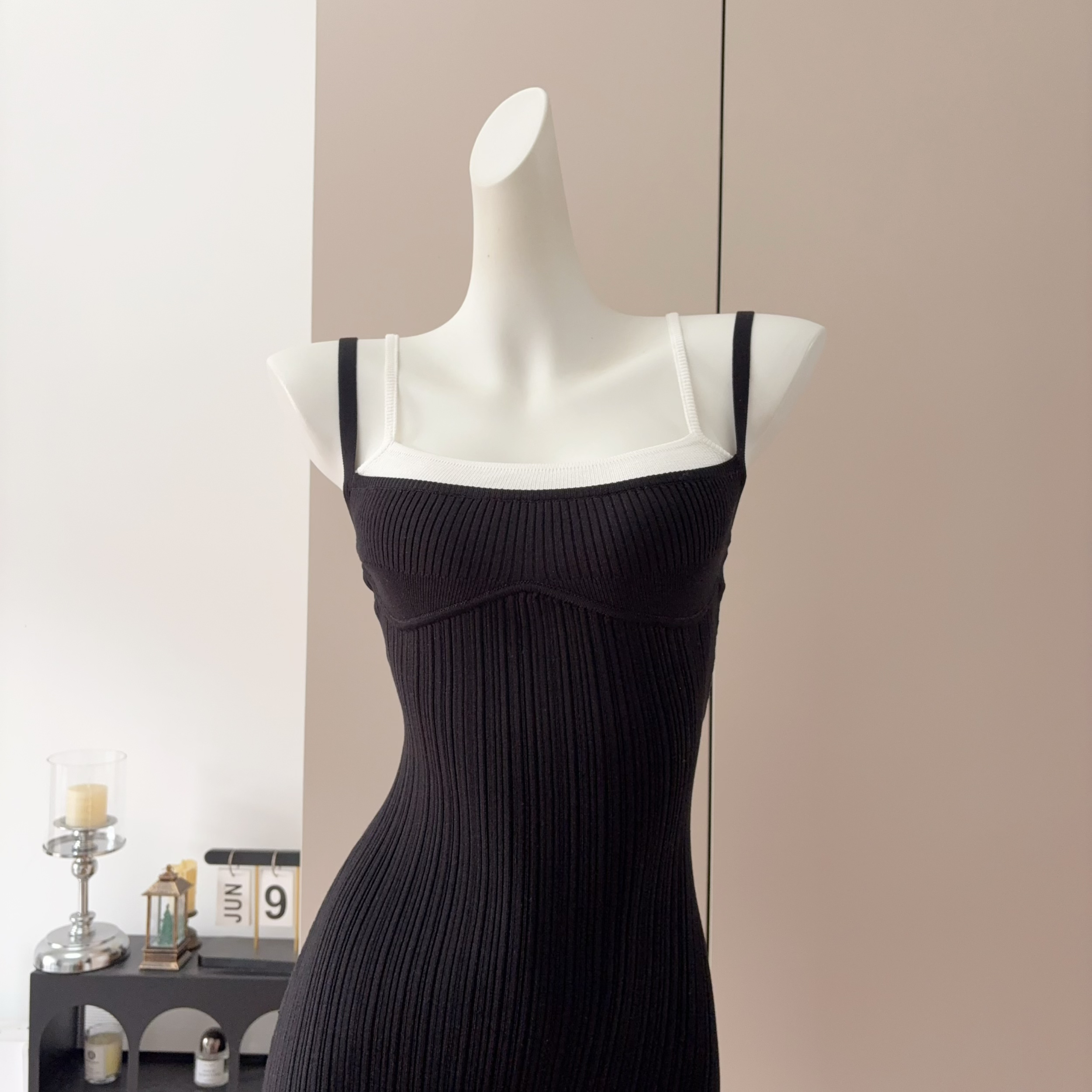 FAY Double Strap Faux Two Piece Bodycon Dress - Image 4